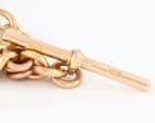 Antique 9Ct Rose Gold 52.1g Fetter Link Albert Watch Chain / Necklace 15 5/8''