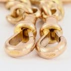 Antique 9Ct Rose Gold 52.1g Fetter Link Albert Watch Chain / Necklace 15 5/8''