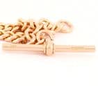 Antique 9Ct Rose Gold 52.4g Graduated Double Albert Watch Chain 16''