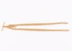 Antique 9Ct Rose Gold 52.4g Graduated Double Albert Watch Chain 16''