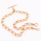 Antique 9Ct Rose Gold 55.7g Albert Watch Chain / Necklace With T-Bar 17 3/4''