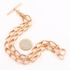 Antique 9Ct Rose Gold 55.7g Albert Watch Chain / Necklace With T-Bar 17 3/4''