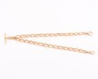Antique 9Ct Rose Gold 55.7g Albert Watch Chain / Necklace With T-Bar 17 3/4''