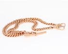 Antique 9Ct Rose Gold 58.6g Graduated Double Albert Watch Chain 16 1/2''