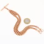 Antique 9Ct Rose Gold 58.6g Graduated Double Albert Watch Chain 16 1/2''