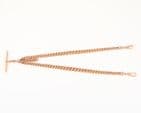 Antique 9Ct Rose Gold 58.6g Graduated Double Albert Watch Chain 16 1/2''