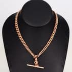 Antique 9Ct Rose Gold 58.6g Graduated Double Albert Watch Chain 16 1/2''