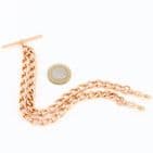 Antique 9Ct Rose Gold 58g Albert Watch Chain / Necklace With T-Bar 16''