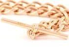 Antique 9Ct Rose Gold 58g Albert Watch Chain / Necklace With T-Bar 16''