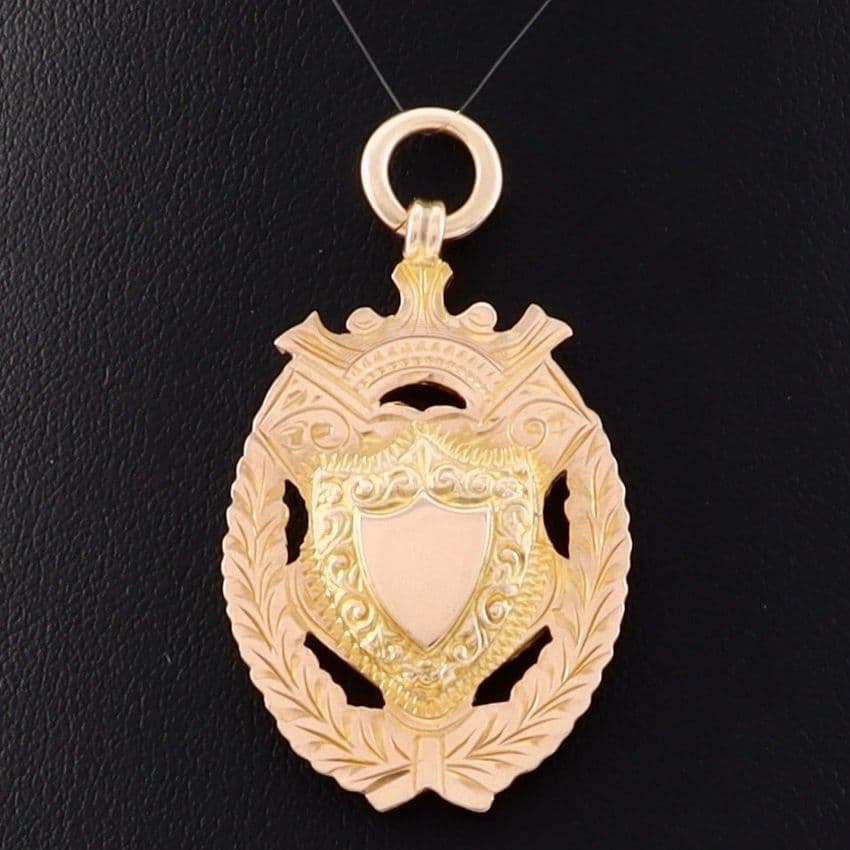 Antique 9Ct Rose Gold 7.4g Fob / Pendant / Medal c 1910