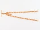 Antique 9Ct Rose Gold 71.3g Albert Watch Chain / Necklace With T-Bar 17 1/8''