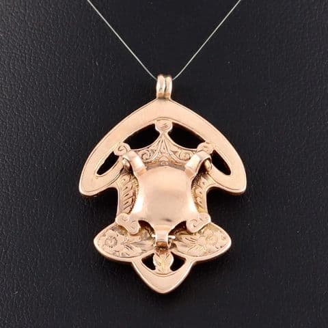 Antique Edwardian 9Ct Rose Gold 7.1g Fob / Pendant / Medal c 1910