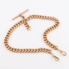 Antique Heavy 9Ct Rose Gold 110g Double Albert Watch Chain / Necklace 16 3/4''