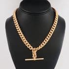 Antique Heavy 9Ct Rose Gold 110g Double Albert Watch Chain / Necklace 16 3/4''