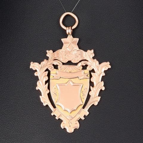 Antique Large 9Ct Rose Gold 15.8grams Fob / Pendant / Medal c 1898