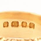 Antique Solid 18Ct Gold 8.5g Floral Engraved Patterned Wedding Ring / Band