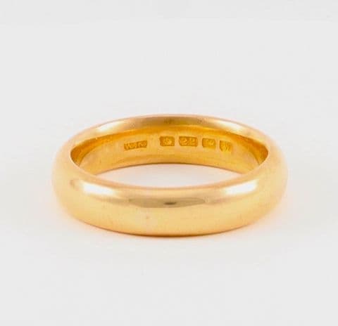 Antique Solid 22Ct Gold 9.7g  Wedding Ring / Band Ring