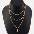 Antique Victorian 15Ct Gold 30g Long and Knot Link Guard Chain Necklace 46''