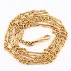 Antique Victorian 15Ct Gold 30g Long and Knot Link Guard Chain Necklace 46''