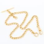 Antique Victorian 18Ct Gold 30.8g Curb Link Albert Watch Chain 14 5/8''