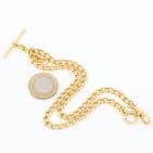 Antique Victorian 18Ct Gold 30.8g Curb Link Albert Watch Chain 14 5/8''