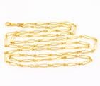 Antique Victorian 18Ct Gold 38.3g Long & Knot Link Guard Chain Necklace 46 1/2''
