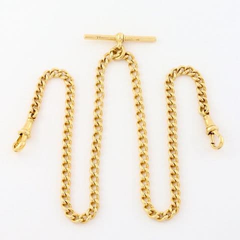 Antique Victorian 18Ct Gold 39.6g Curb Link Albert Watch Chain Necklace 17 1/2''