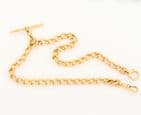 Antique Victorian 18Ct Gold 58g Curb Link Albert Watch Chain 15 3/8''