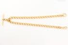 Antique Victorian 18Ct Gold 58g Curb Link Albert Watch Chain 15 3/8''