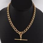 Antique Victorian 18Ct Gold 58g Curb Link Albert Watch Chain 15 3/8''