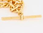Antique Victorian 18Ct Gold 58g Curb Link Albert Watch Chain 15 3/8''