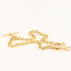 Antique Victorian 18Ct Gold 58g Curb Link Albert Watch Chain 15 3/8''