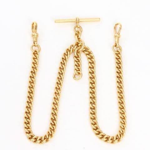 Antique Victorian 9Ct Gold 54.8g Double Albert Watch Chain 15 3/4''