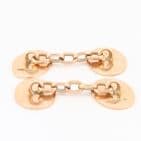 Antique Victorian 9Ct Rose Gold Engraved / Floral Patterned Oval Cufflinks 8.3g