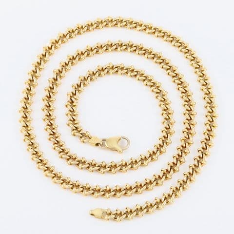 Italian 18Ct Gold 13.6g Hollow Fancy Link Chain Necklace 20''
