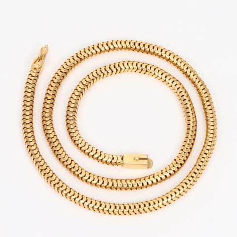 Italian 18Ct Gold 22.4g Snake Link Chain Necklace 17''