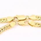 Italian 18Ct Gold 26g Cuban Link Chain Necklace and Bracelet Set
