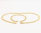 Italian 18Ct Gold 26g Cuban Link Chain Necklace and Bracelet Set