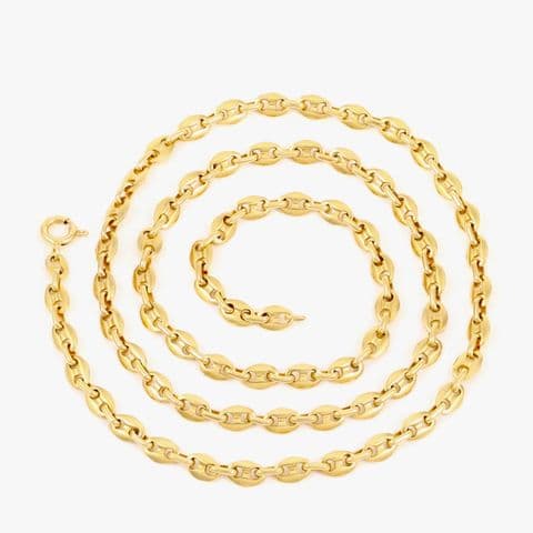 Italian 18Ct Gold 28.5g Anchor / Mariner Link Chain Necklace 23 3/4''