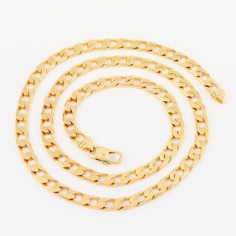 Italian 9Ct Gold 29.9g Flat Curb Link Chain Necklace 20 1/2'' by UNOAERRE