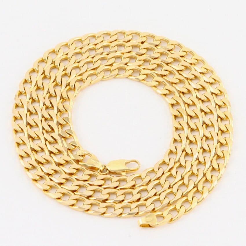 Italian 9Ct Gold 40g Flat Curb Link Chain Necklace 28'' by UNOAERRE