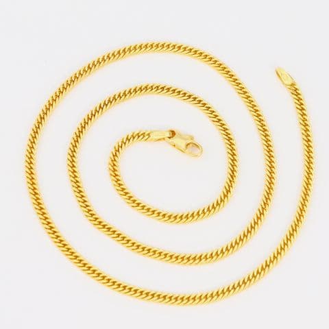Italian Solid 18Ct Gold 14.9g Flat Curb Link Chain Necklace 18'' by Unoaerre