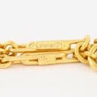 Long Antique 9Ct Yellow Gold Trombone Link Guard Chain Necklace 54''