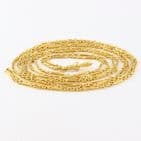 Long Antique 9Ct Yellow Gold Trombone Link Guard Chain Necklace 54''
