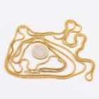 Long Antique Victorian 9Ct Gold 36.3g Snake Link Guard Chain Necklace 61''