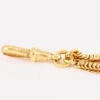 Long Antique Victorian 9Ct Gold 36.3g Snake Link Guard Chain Necklace 61''