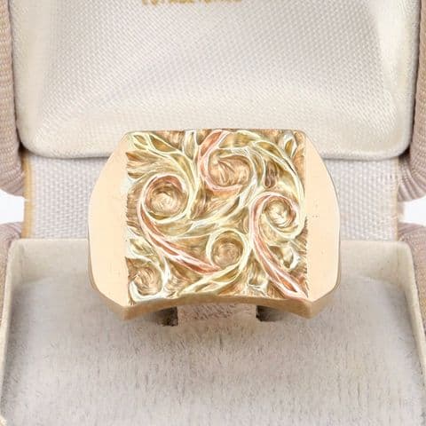 Men's Gents 9Ct Gold 15.2g Signet Ring Size U