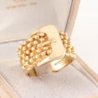 Men's Gents Vintage 9Ct Gold 16.2g Keeper Ring With Buckle Design