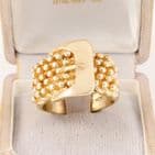 Men's Gents Vintage 9Ct Gold 16.2g Keeper Ring With Buckle Design