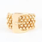 Men's Gents Vintage 9Ct Gold 16.2g Keeper Ring With Buckle Design